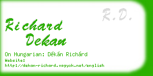 richard dekan business card