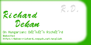 richard dekan business card